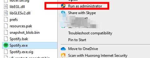 run spotify as administrator