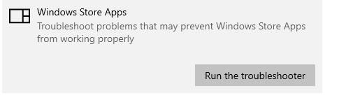 run the troubleshooter for windows store apps