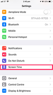 screen time ios