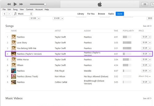search and buy songs from itunes