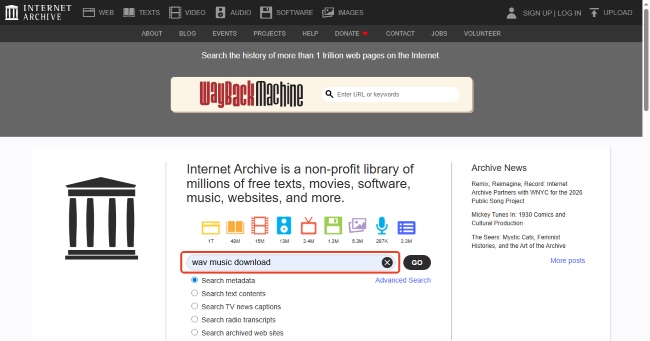 search wav music download archive