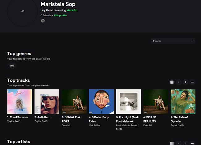 see spotify stats with stats fm