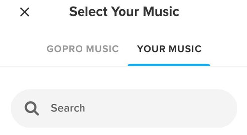select music on gopro quik android