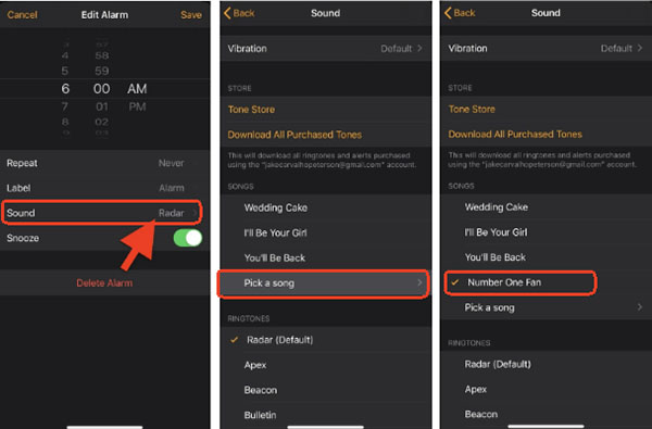 make songs from apple music your alarm
