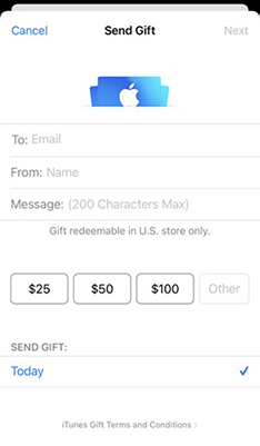 send apple music gift subscription to someone