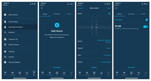 set alarm on echo