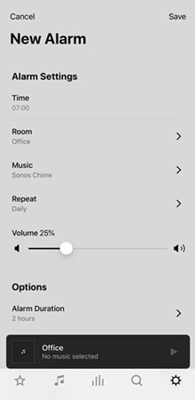 set alarm on sonos