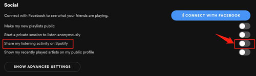 share my listening activity on spotify desktop
