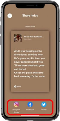 share lyrics on spotify mobile