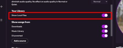 show local files on Spotify