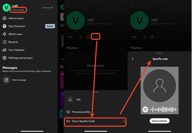 show spotify profile code