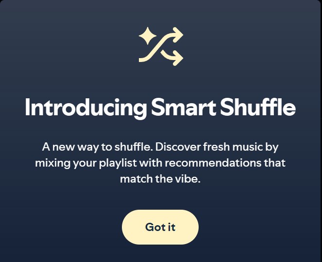 smart shuffle feature of spotify