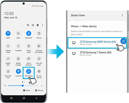 enable smart view feature on galaxy phone