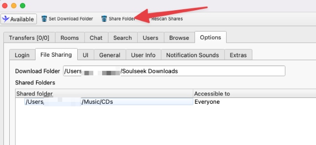 soulseek share folder