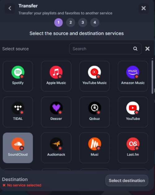 soundcloud as source soundiiz