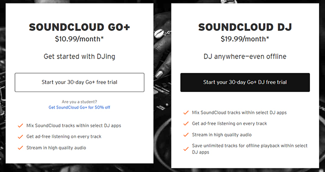 soundcloud go vs soundcloud dj