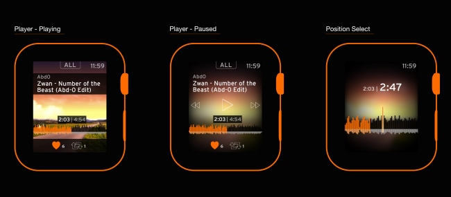 soundcloud on apple watch screen display
