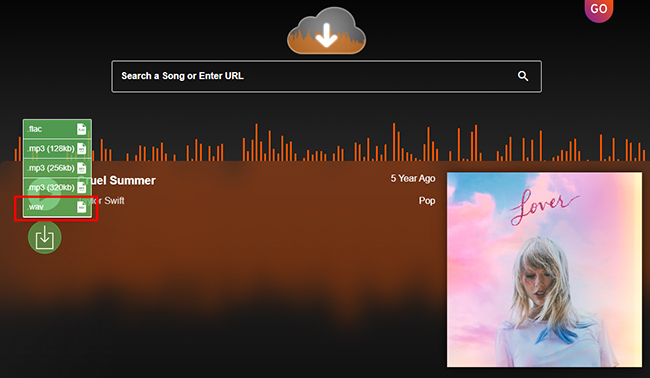 convert soundcloud to wav via soundcloudmp3