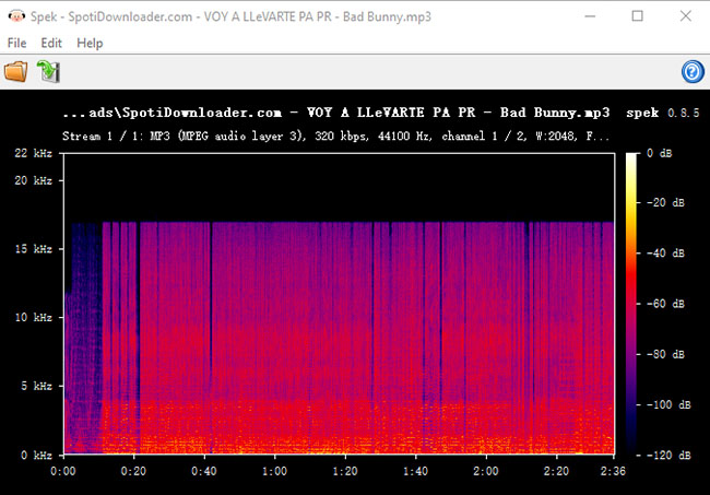spek analaze spotidownloader audio quality