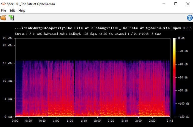 spek analyze musicfab audio quality