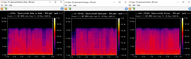 spek analyze spoticatch audio quality