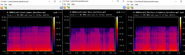 use spek to analyze spotidost mp3 audio quality