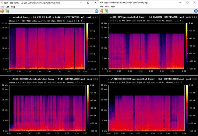 spek analyze spotisaver audio quality
