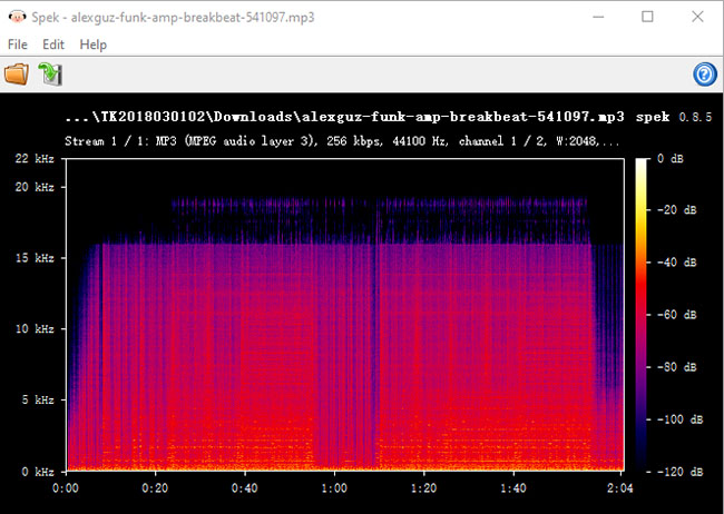 spek check pixabay mp3 music quality