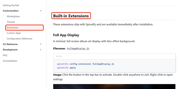 spicetify extensions