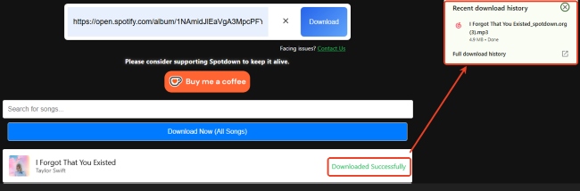 spotdown download successfully