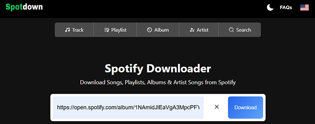 spotdown spotify downloader online