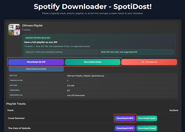 spotidost to download spotify mp3 or mp3 zip or album art