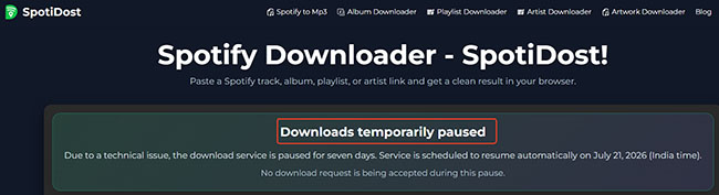 spotidost downloads temporarily paused
