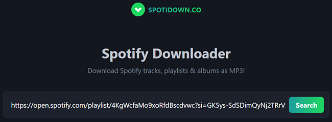 add spotify link to spotifydown