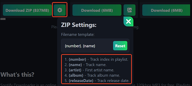spotidown co spotify playlist filename settings