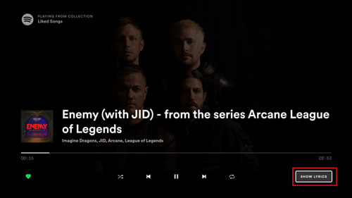 Spotify Lyrics on TV