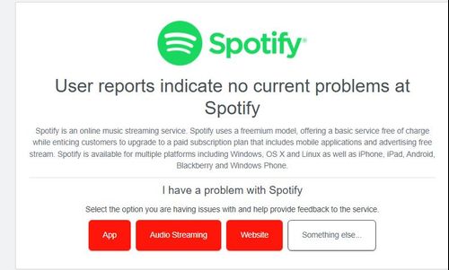 spotify on downdetector