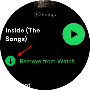 spotify playlist remove from watch wear os