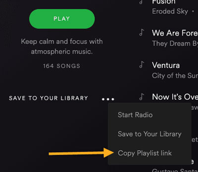 copy spotify playlist to another account via spotify web player
