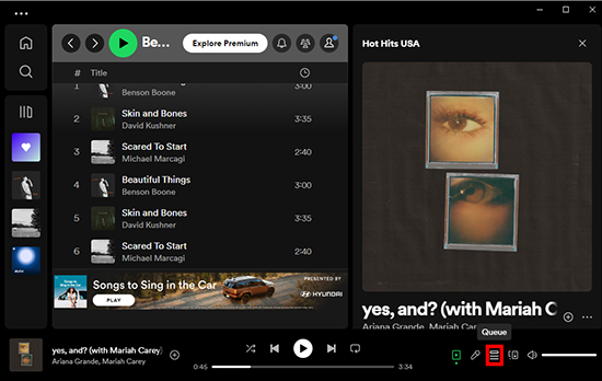 spotify queue desktop