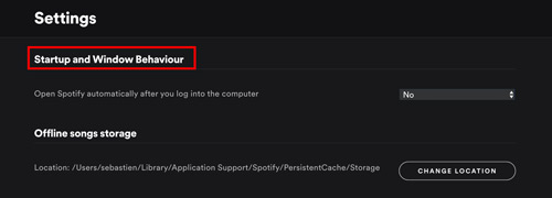 spotify startup and window behavior