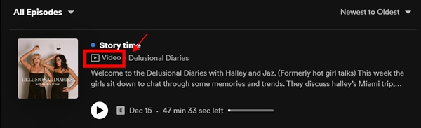 find spotify video podcast to download