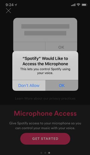 Spotify Voice Search Step 1