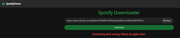 spotifydown something went wrong