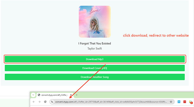 spotifymate click download to redirect