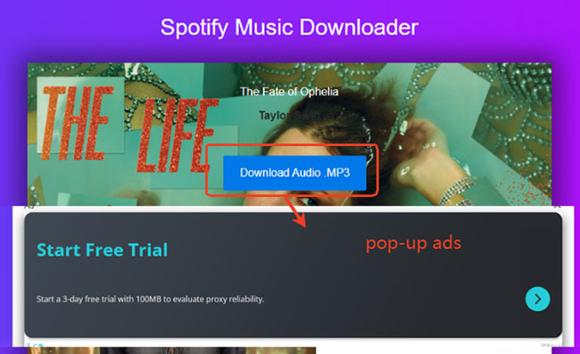 sssspotify click download pop up ads