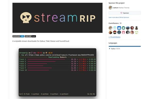 streamrip on github