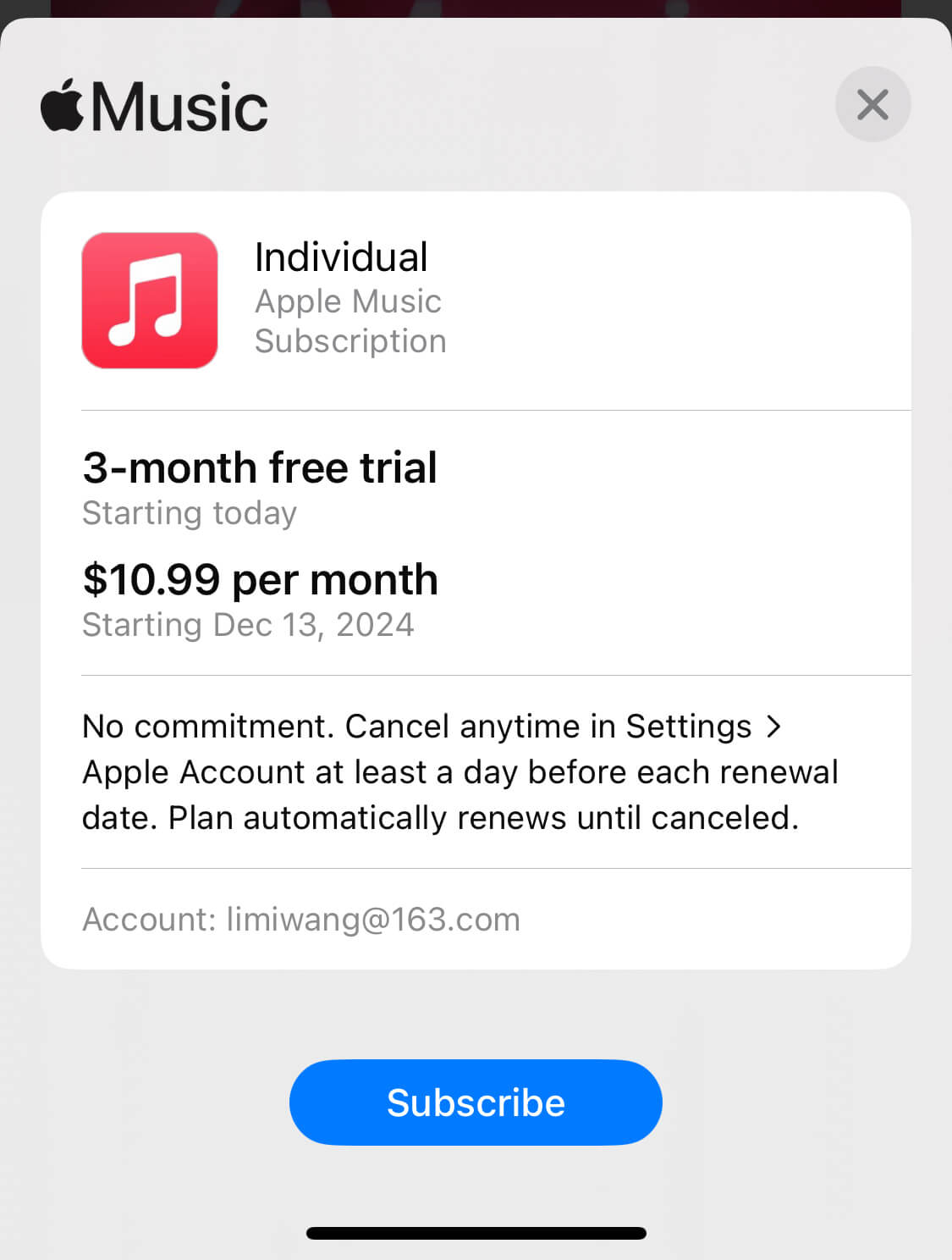 subscribe apple music on iphone