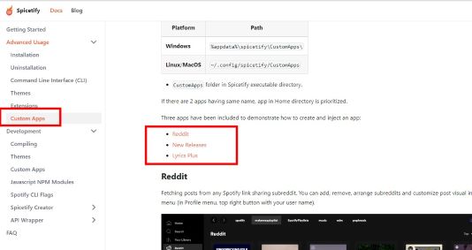 supported spicetify apps