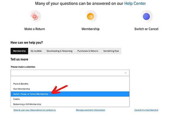 switch pause or cancel membership